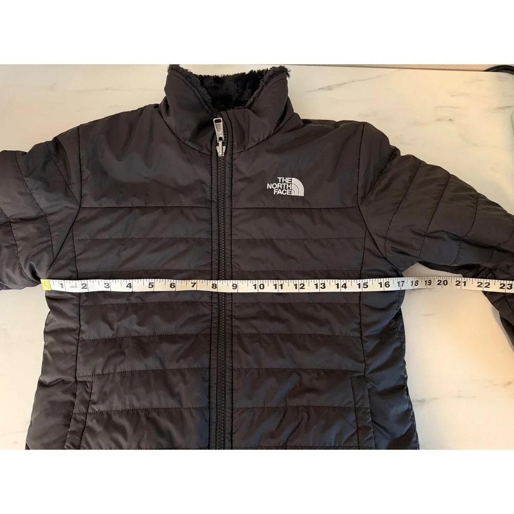 The North Face Girls Black Reversible Mossbud Swirl Jacket Size L 14/16 Puffer